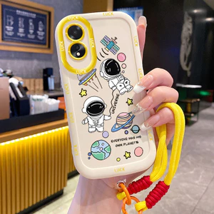 Ốp Lưng OPPO A18 A38 Case Astronaut Với Lanyard