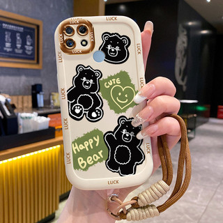 Ốp Lưng Realme C12 C15 C25 C25s C21Y C25Y Narzo 20 Narzo 30A Narzo 50A Case Gấu Dễ thương Với Lanyard