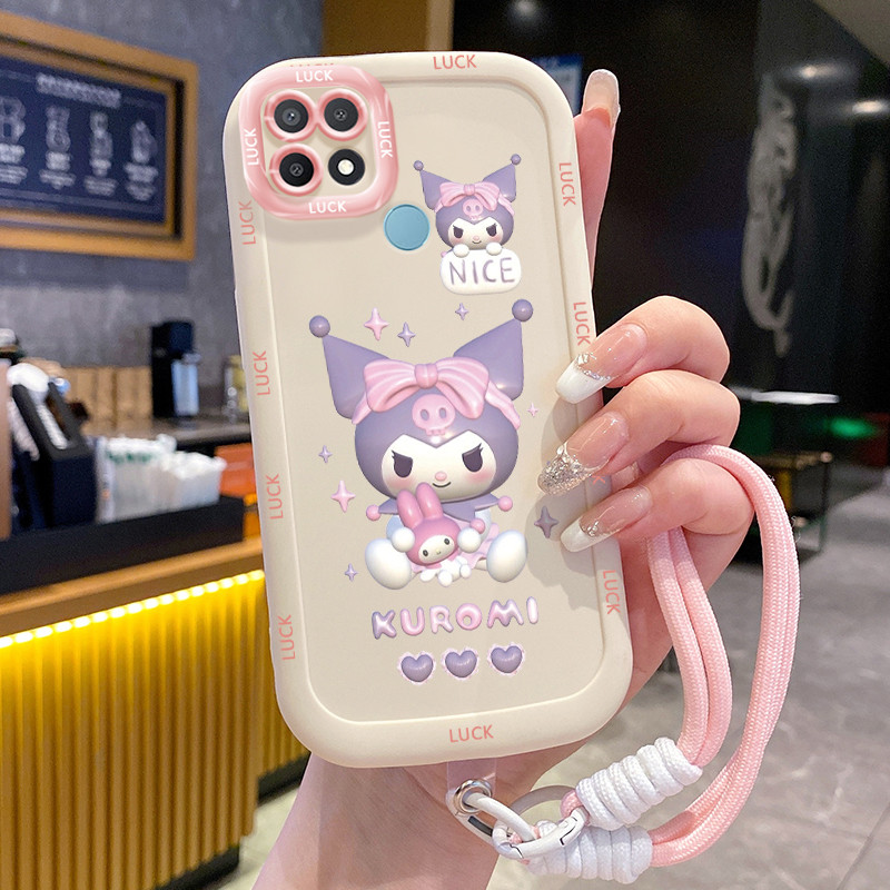 Ốp Lưng OPPO A15 A15s A35 4G Case Dễ thương Thỏ Với Lanyard