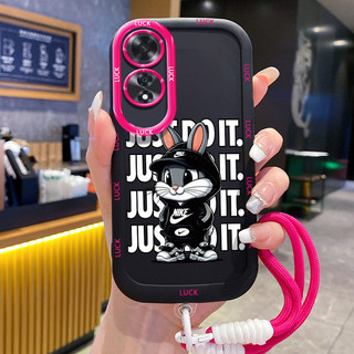 Ốp Lưng OPPO A60 4G Case Với Lanyard Thỏ Nhỏ Ngầu