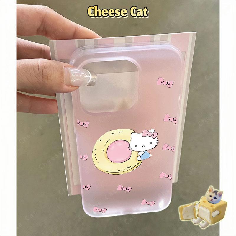 bánh rán Kitty Ốp màu hồng tương thích cho iPhone 15 14 13 12 11 16 17 Pro Max 7 Plus XR Xs Max 17 Air