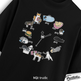 Áo Thun Local Brand FANTASTEE MỘT NGÀY CỦA MÈO Cotton 100% 250gsm Form Oversize, Hoàn Thiện Cao Cấp