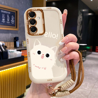 Ốp Lưng Samsung A16 4G A16 5G A15 4G A15 5G A14 5G A14 4G A24 A25 5G A34 5G A54 5G A35 5G Case Mèo Hoạt hình Với Lanyard