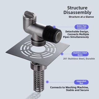 [FUXIN] tee ống nối nước máy giặt, cống sàn, khớp nối ống thoát nước đa dụng