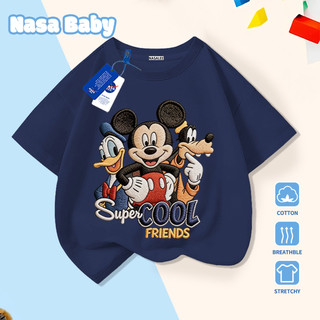 [Giao hàng trong ngày] Thương hiệu nổi tiếng Trẻ em Cotton đen thoải mái tay ngắn in hình Mickey dễ thương 3-16 tuổi Áo thun thường ngày cho bé trai bé gái