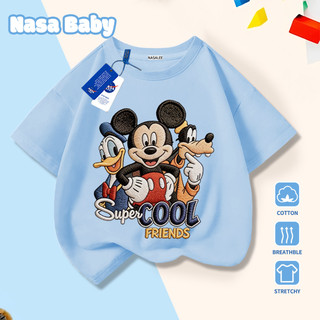 [Giao hàng trong ngày] Thương hiệu nổi tiếng Trẻ em Cotton đen thoải mái tay ngắn in hình Mickey dễ thương 3-16 tuổi Áo thun thường ngày cho bé trai bé gái
