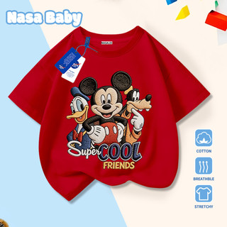 [Giao hàng trong ngày] Thương hiệu nổi tiếng Trẻ em Cotton đen thoải mái tay ngắn in hình Mickey dễ thương 3-16 tuổi Áo thun thường ngày cho bé trai bé gái