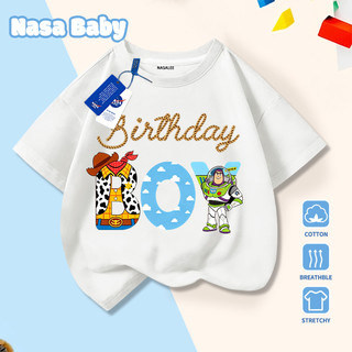 [Giao hàng trong ngày] Thương hiệu nổi tiếng Trẻ em Cotton trắng thoải mái Tay ngắn in hoạt hình dễ thương 3-16 tuổi Áo thun bé trai bé gái