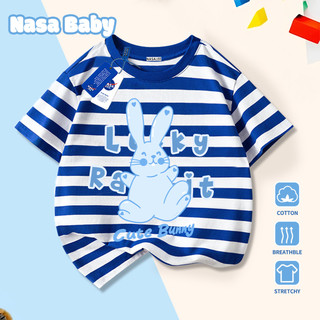 [Giao hàng trong ngày] Thỏ may mắn màu hồng dễ thương Trẻ em màu đen ngắn tay bé gái mùa hè Cotton nguyên chất co giãn thoáng khí Áo thun hoạt hình mềm mại Quần áo trẻ em cổ tròn in hình thỏ dễ thương