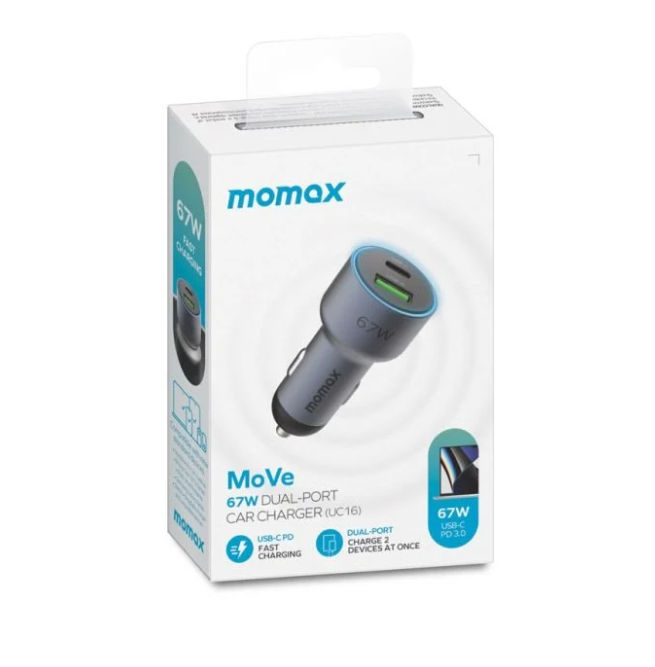 Ảnh Củ sạc ô tô Momax UC16 67W MoVe dual-port Car Charger 1