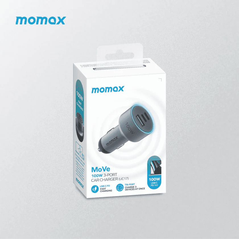 Ảnh Củ sạc ô tô Momax MoVe 100W triple-port car charger 1