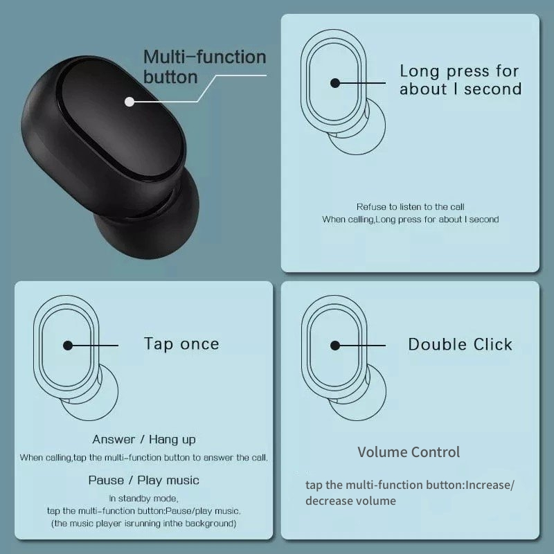 Tai nghe nhét tai A6S Tai nghe Bluetooth không dây TWS Khử tiếng ồn nghe văn phòng chơi game thể thao có micrô | BigBuy360 - bigbuy360.vn