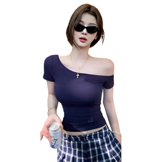 Áo Thun Nữ Ôm Lệch Vai Choice FA1-0643-96 Vải Cotton 4 Chiều Co Giãn Thoáng Mát