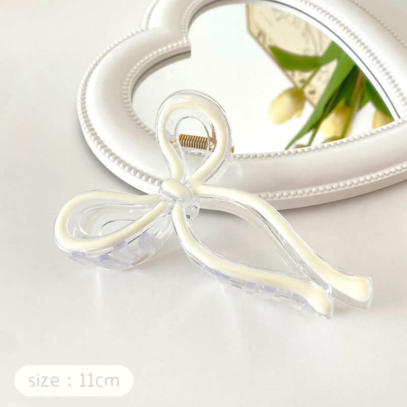 Kẹp Tóc Càng Cua Hình Chiếc Nơ Bằng  Acrylic Màu Thạch Phong Cách Hàn Quốc Phụ Kiện Tóc Nữ Empoli