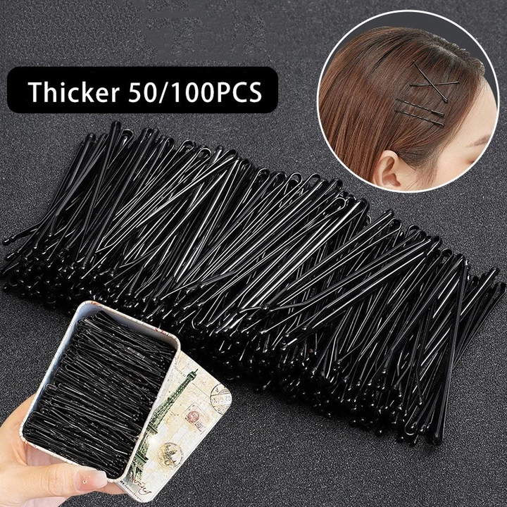 Kẹp Tóc Màu Đen Đơn Giản và Đa Năng - 50/100 Piece Set