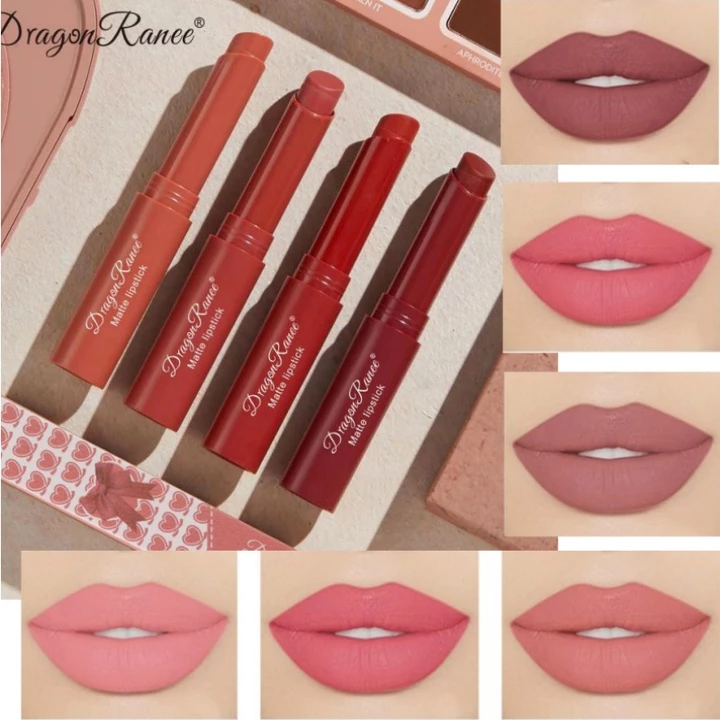 Son thỏi Dragon Ranee màu nude đất son bóng lì không lem cốc phong cách Âu Mỹ dễ lên màu dưỡng ẩm màu đậu đỏ
