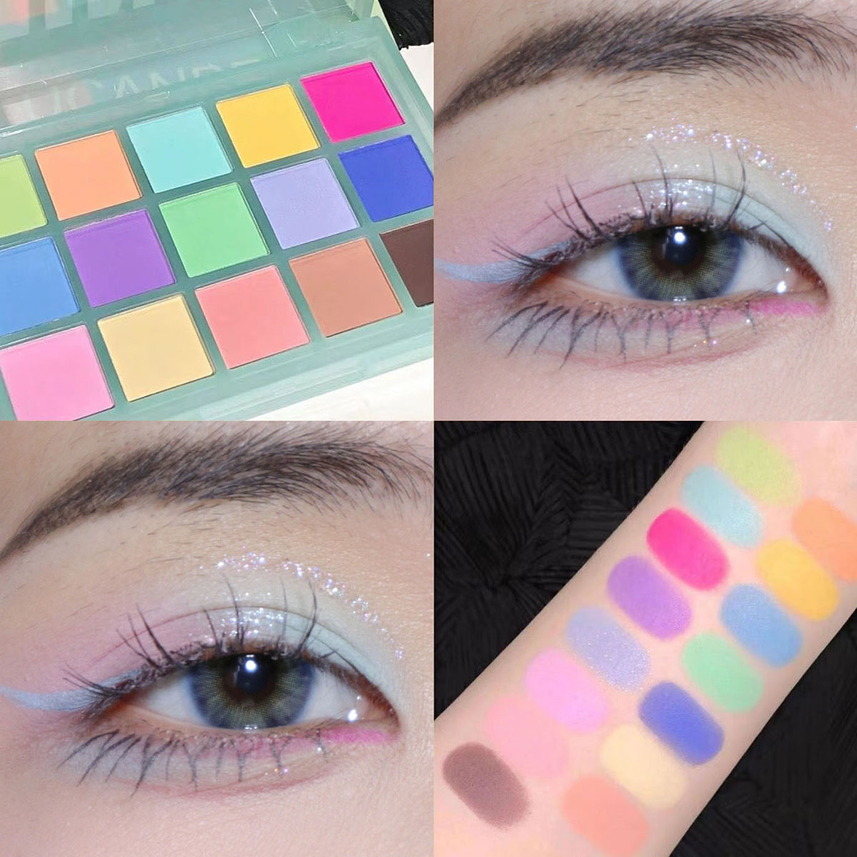 Đĩa Phấn Mắt 15 Màu, Macaron Matte Pink Series, Trang Điểm Tinh Tế Tự ...