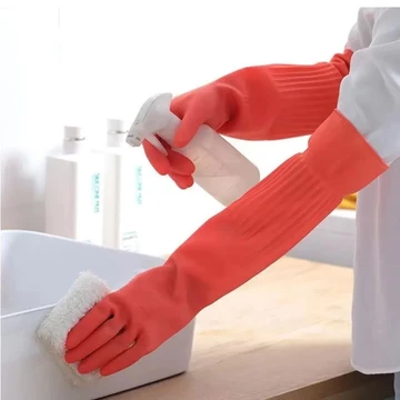 45 / 56cm Cao Su Găng Tay Dài Bể Cá Công Nghiệp Dày Bảo Vệ Găng Tay Cao Su Chống Thấm Nước Găng Tay Rửa Chén Cao Su