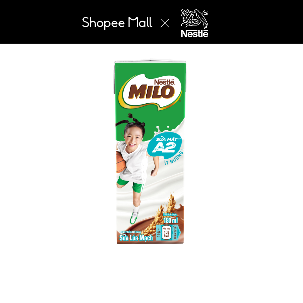 Ảnh Thùng Sữa Lúa Mạch Nestle MILO A2 MỚI 12(4x180ml) 1
