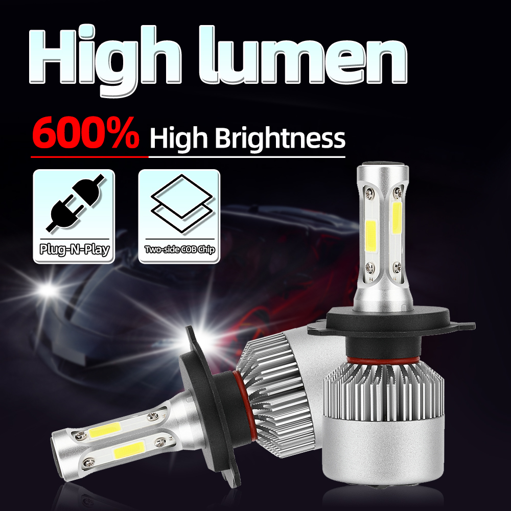 2 Bóng Đèn Pha LED 110W H4 22000LM H4 9003 HB2 Chùm Thấp Cao 6000K 12V ...