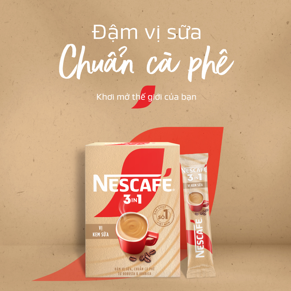 Cà phê hòa tan NESCAFÉ 3in1 Vị Kem Sữa
