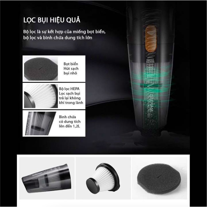 Máy hút bụi cầm tay Deerma DX118C (Xanh) / DX115C ( Đen) gia đình gia dụng 3 in1 đa năng - Hàng Chính Hãng Mã: SC190196 | BigBuy360 - bigbuy360.vn