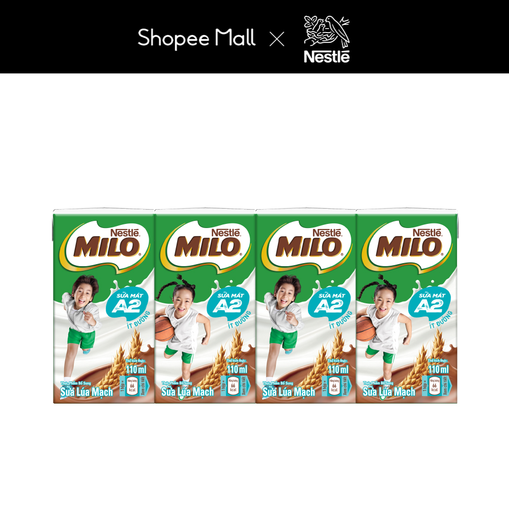 Ảnh Thùng Sữa Lúa Mạch Nestle MILO A2 MỚI 12(4x110ml) 3