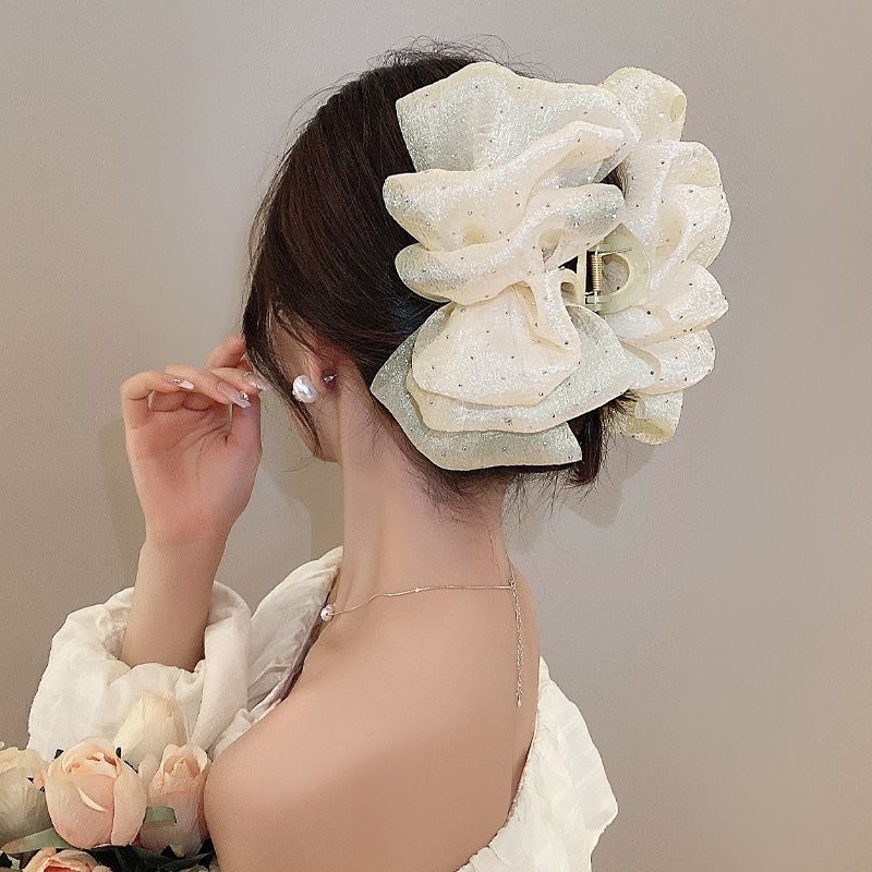 Kẹp Tóc Đám Mây Voan Đính Đá Phong Cách Retro Thanh Lịch Phụ Kiện Tóc Nữ Và Bé Gái Empoli