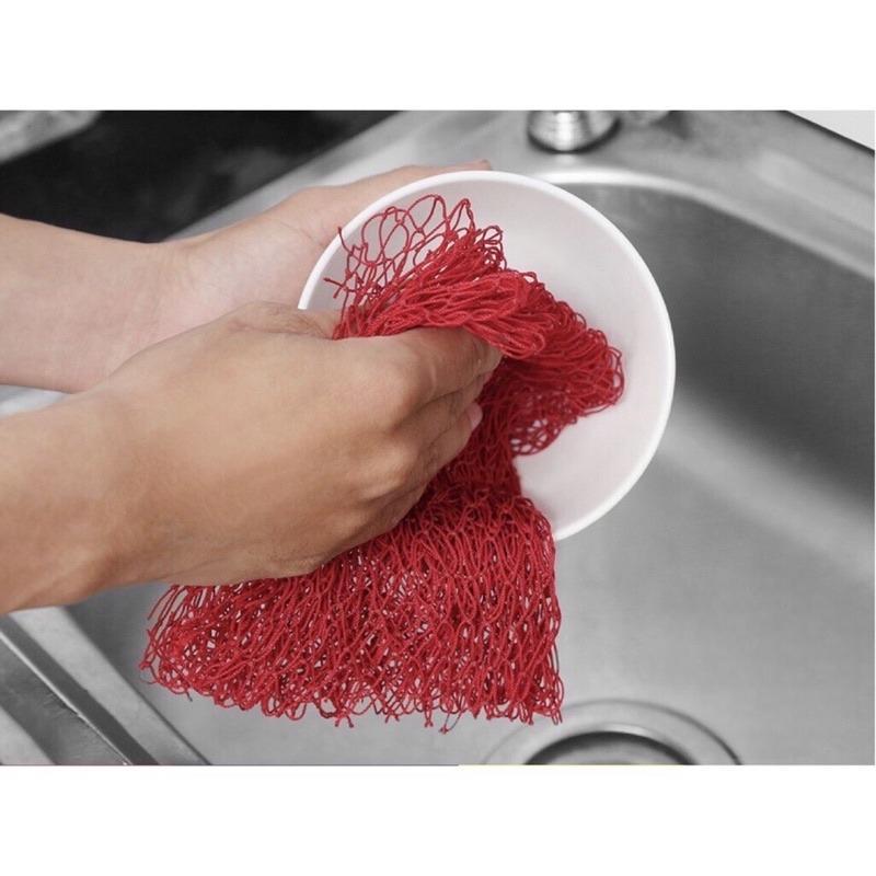 [Top Value] Rẻ Rửa Bát NH82 Loại To Miếng Sơ Rửa Bát Lưới Nhà Bếp, Lưới Rửa Bát Màu Đỏ