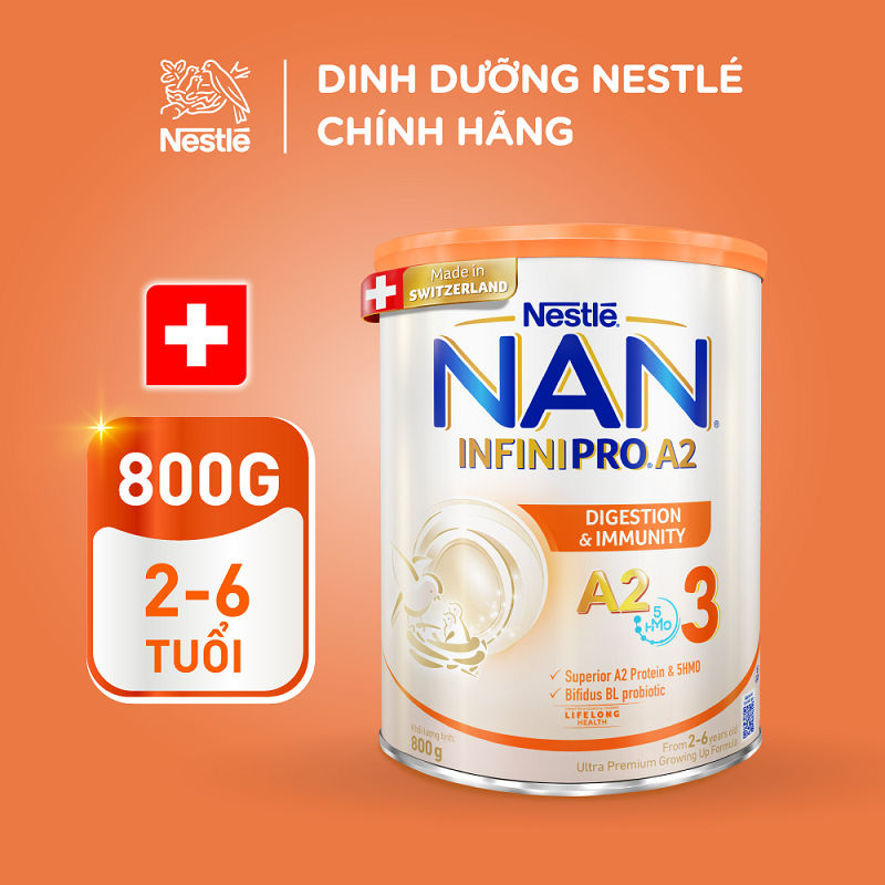 Ảnh Sữa bột NAN INFINIPRO A2 800g Thụy Sĩ 3 với đạm quý A2 và 5HMO tăng cường đề kháng 3
