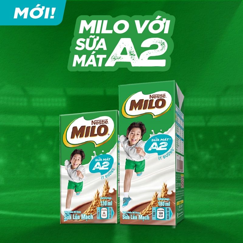Ảnh Thùng Sữa Lúa Mạch Nestle MILO A2 MỚI 12(4x110ml) 4
