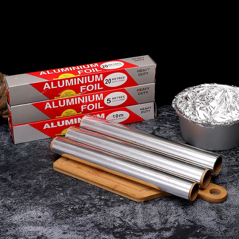 Cuộn giấy thiếc nướng dày dùng một lần 5 / 10m , giấy lá nhôm gia dụng chịu nhiệt độ cao, giấy lá thiếc nướng thực phẩm