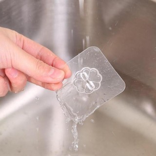 Móc dán tường trong suốt chịu lực cao treo đồ nhà bếp phòng tắm tiện dụng gọn gàng