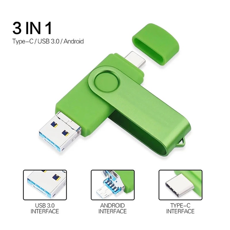 Ổ đĩa Flash USB 3 trong 1 TYPE-C + Micro-USB + USB3.0 Đọc nhanh Thẻ nhớ ...