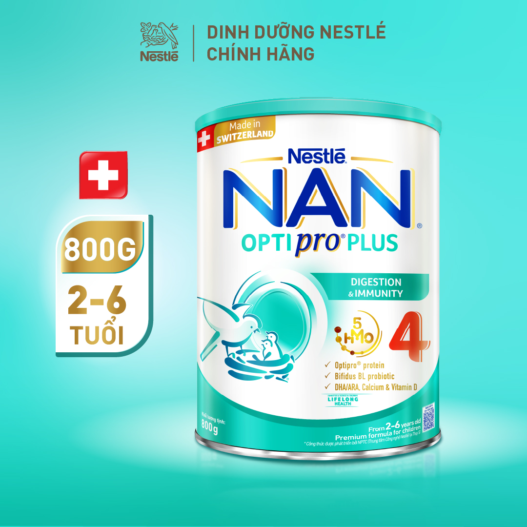 Ảnh Bộ 3 lon Sữa bột Nestlé NAN OPTIPRO PLUS 4 800g/lon với 5HMO Giúp tiêu hóa tốt 3
