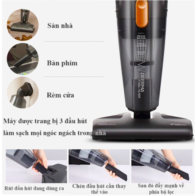 Máy hút bụi cầm tay Deerma DX118C (Xanh) / DX115C ( Đen) gia đình gia dụng 3 in1 đa năng - Hàng Chính Hãng Mã: SC190196 | BigBuy360 - bigbuy360.vn