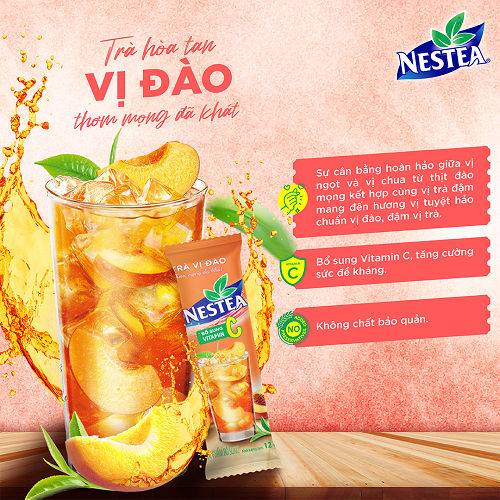 Ảnh Thực phẩm bổ sung Trà Vị Đào NESTEA hộp 12 gói x 12 g 4