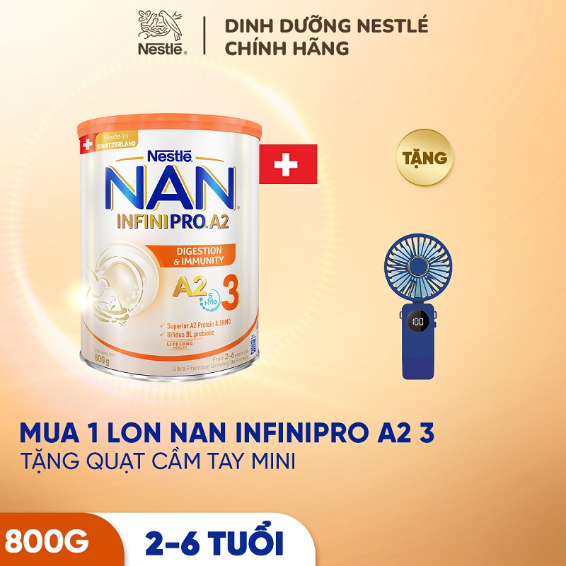 Ảnh Sữa bột NAN INFINIPRO A2 800g Thụy Sĩ 3 với đạm quý A2 và 5HMO tăng cường đề kháng 2