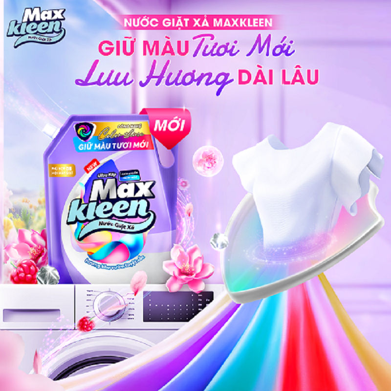 Ảnh Combo Túi Nước Giặt Xả MaxKleen Giữ Màu Tươi Mới Hương Khu Vườn Tuyệt Sắc 3kg + Túi 450g mùi ngẫu nhiên 2