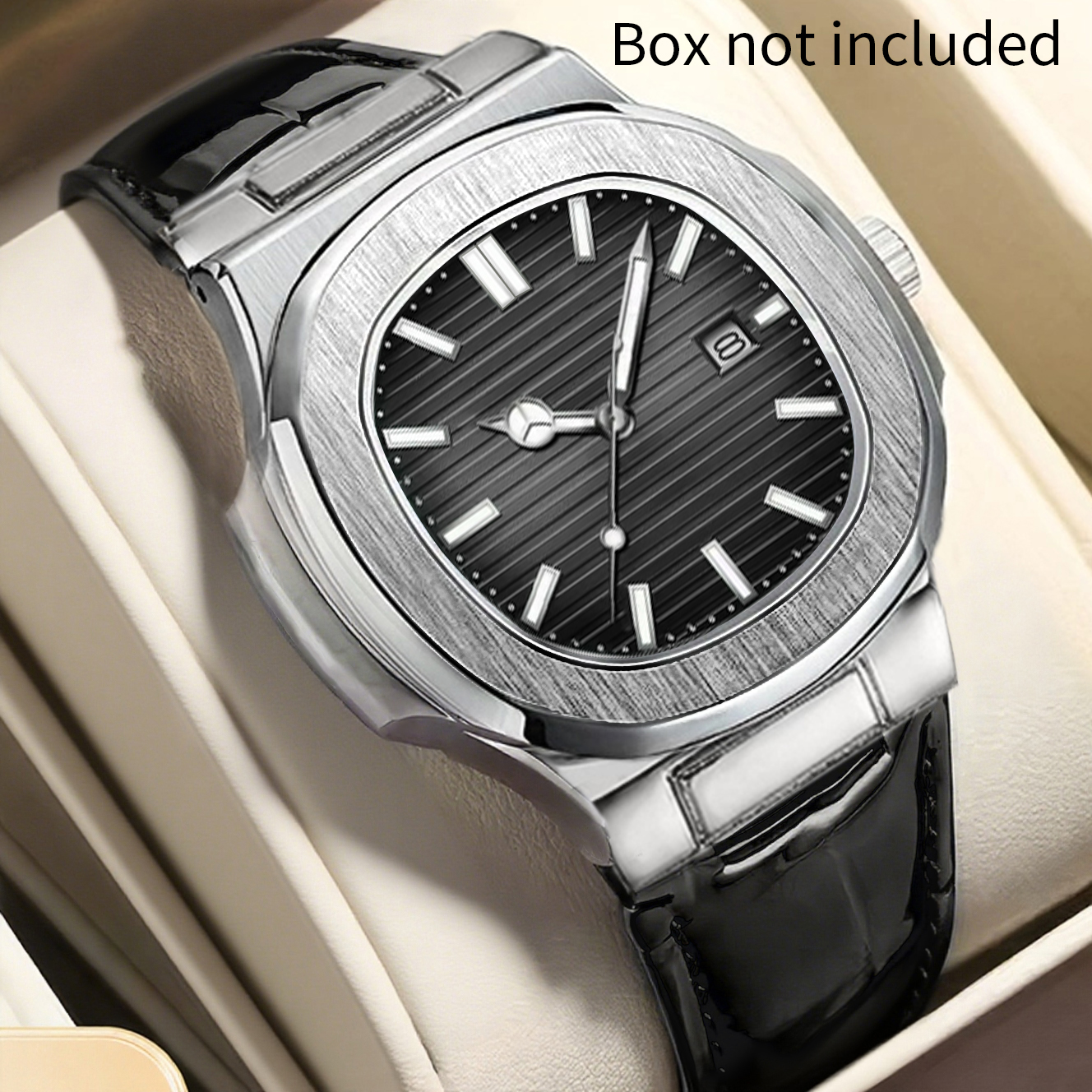 Đồng hồ lịch nam có dây da thật - Quà tặng ngày lễ phong cách phong cách thạch anh | BigBuy360 - bigbuy360.vn