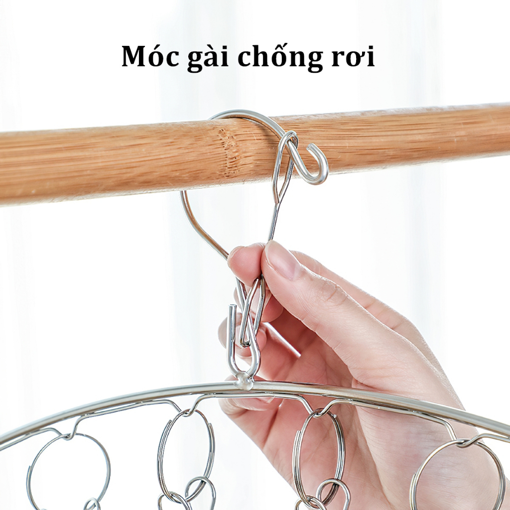 Móc Thép Không Gỉ Để Treo Quần Áo Trẻ Em- Khăn Tay- Tất- Đồ Lót - MÓC TREO ĐỒ 10 KẸP ĐA NĂNG