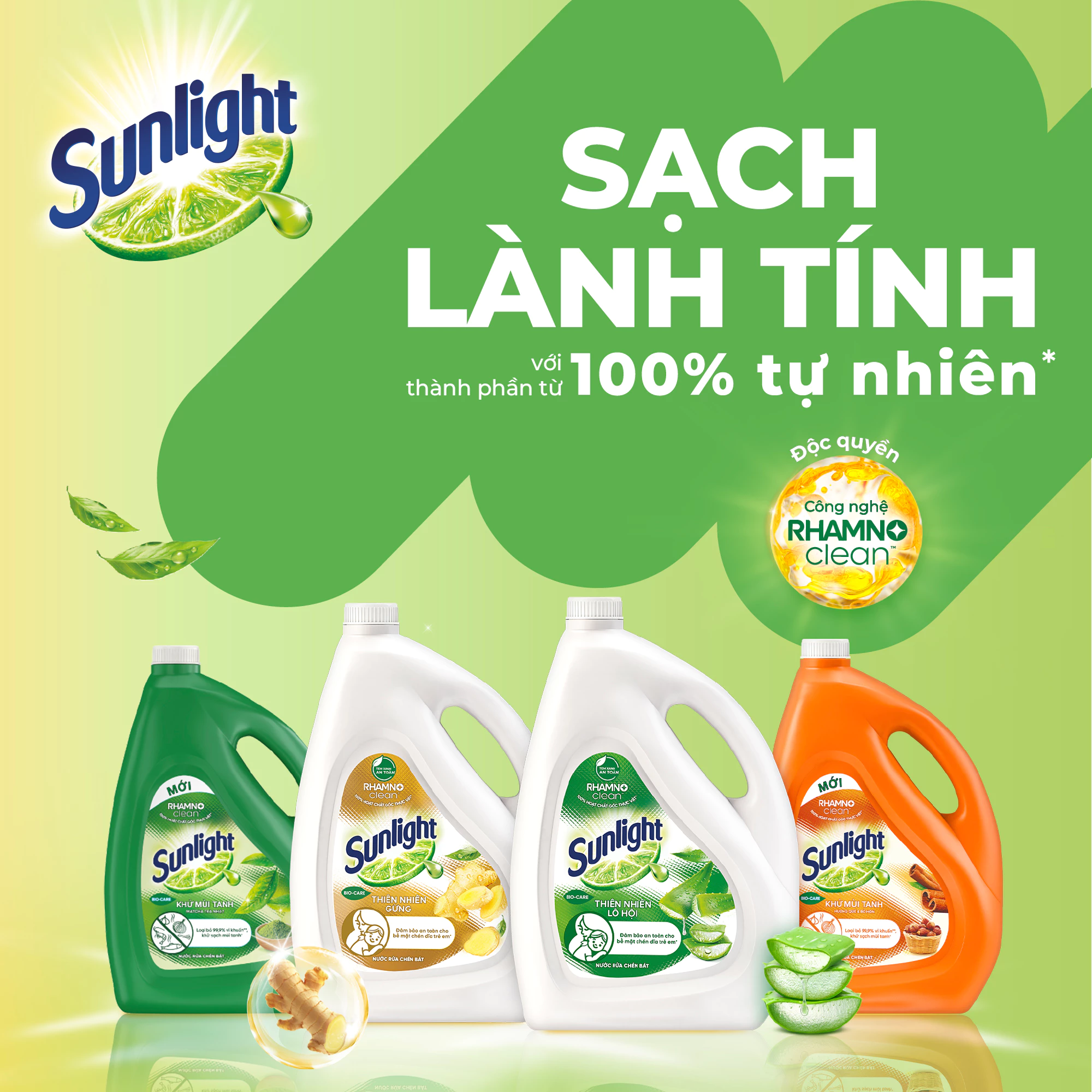 Nước rửa chén Sunlight Bio-care với thành phần từ 100% tự nhiên Túi 3.3kg ảnh 4