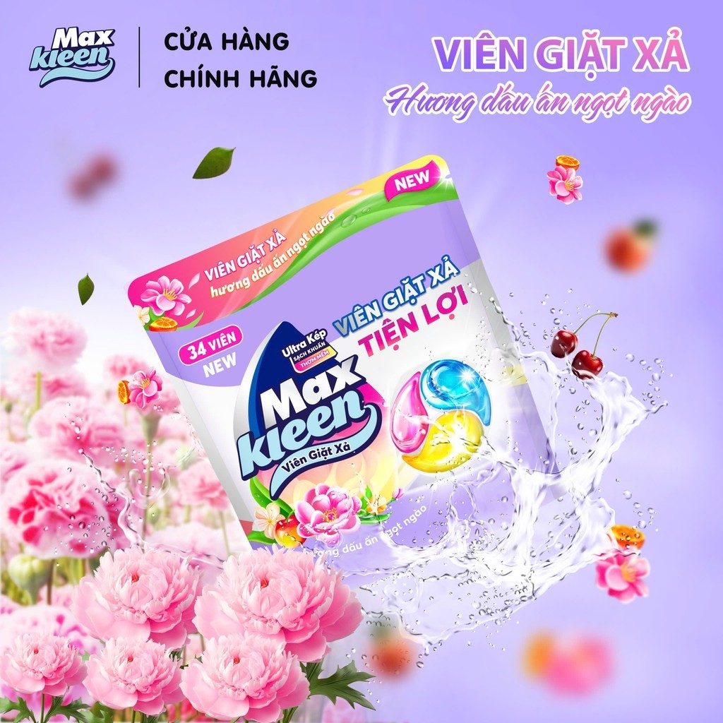 Ảnh Hộp Viên Giặt Xả MaxKleen Hương Dấu Ấn Ngọt Ngào 20 viên 3