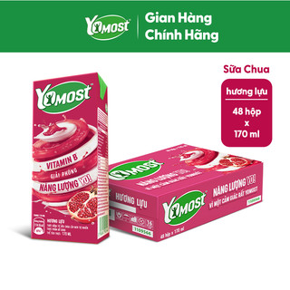 Thùng 48 Hộp Sữa Chua Lên Men Tự Nhiên Yomost Hương Lựu (170ml/Hộp)