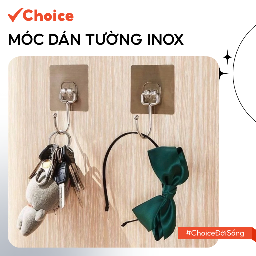 [Choice] Móc Dán Tường Inox LS1-2808-110 Chịu Lực, Siêu Bền, Chắc Chắn Treo Đồ, Quần Áo Tiện Dụng