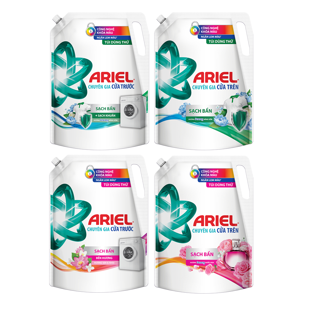 Ảnh Nước Giặt ARIEL Ngăn Lem Màu Chuyên Gia Cửa Trên/ Cửa Trước Hương Downy Nắng Sớm/ Nước Hoa/ Sen & Nhài Túi 2.3-2.9KG 1