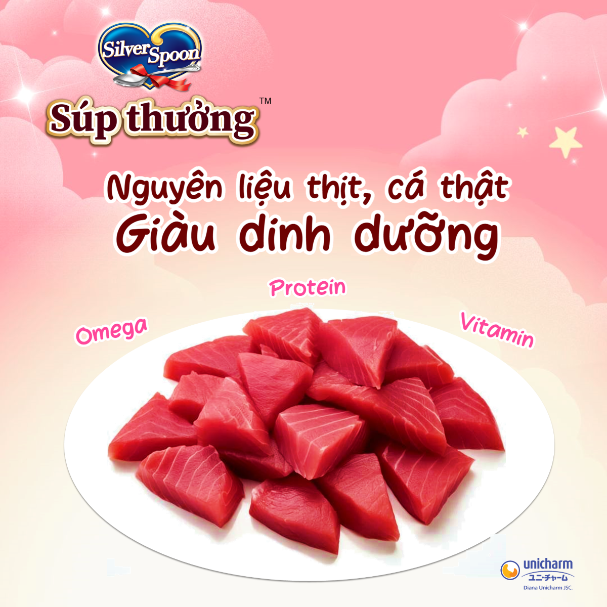 Súp Thưởng Silver Spoon Dạng Thanh Cho Mèo Vị Cá Ngừ/Vị Cá Ngừ Vằn/Vị Thịt Gà (48g/gói)