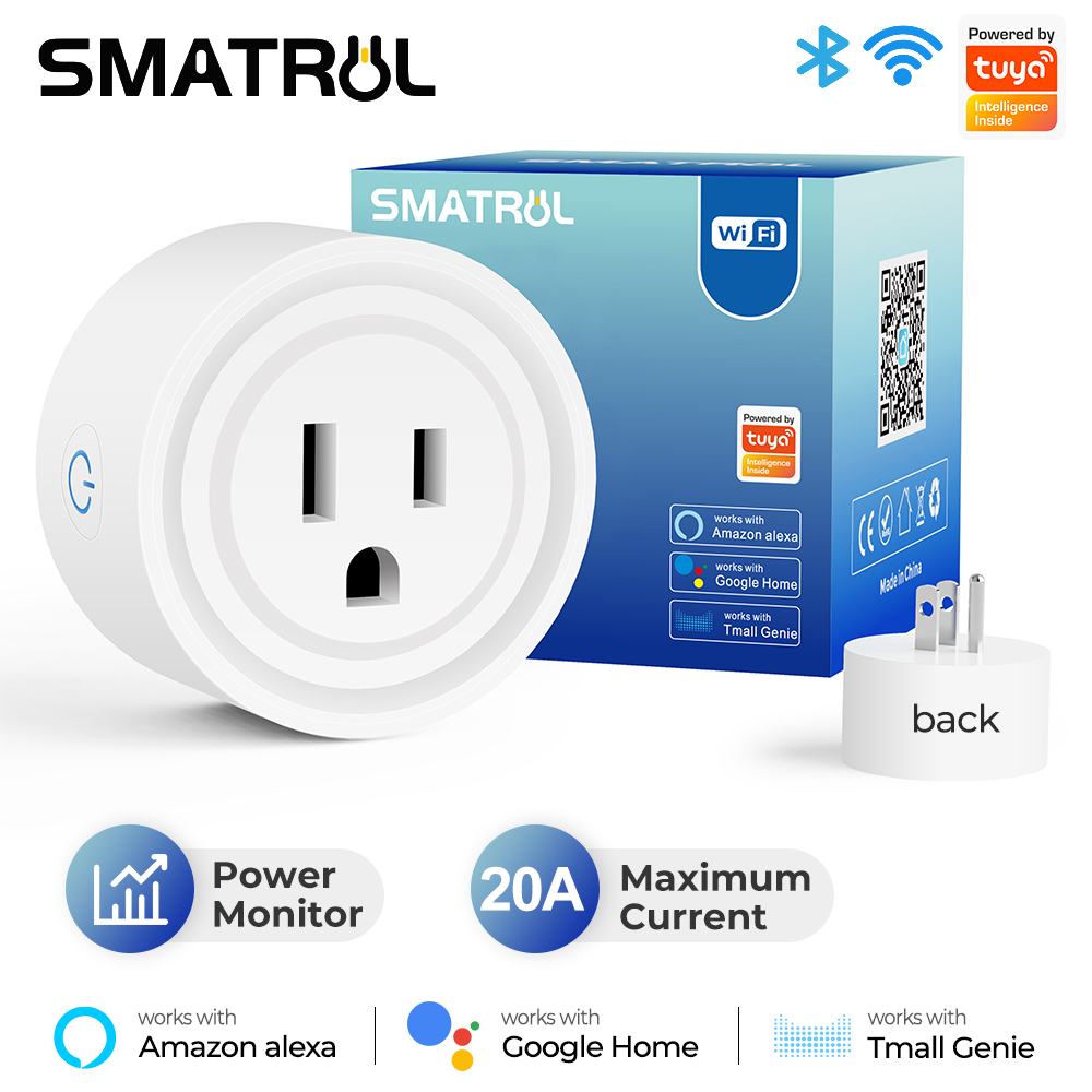 Smatrul Tuya Wi-Fi Smart Plug 20A Đo lường năng lượng Ổ cắm