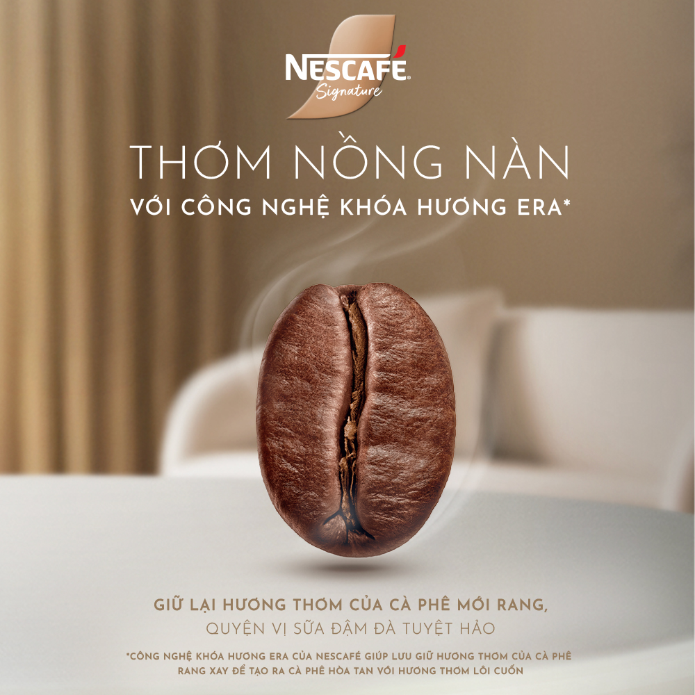 Cà phê sữa NESCAFÉ Signature Hộp 10 gói THƠM NỒNG VỊ ĐẬM
