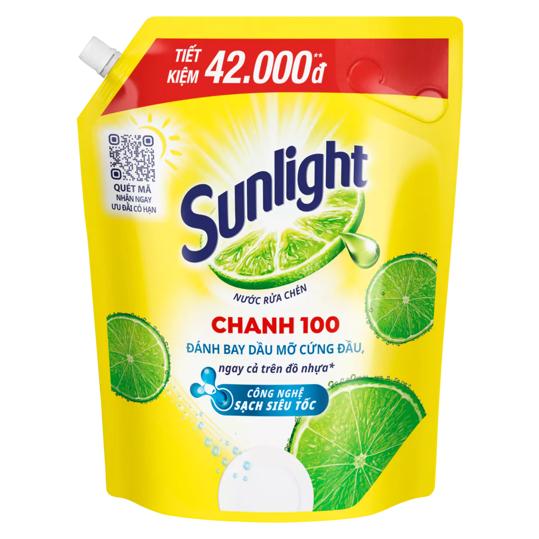Nước Rửa Chén Bát Sunlight Chanh 100 | Sạch Dầu Mỡ Đồ Nhựa | Túi 3.5KG/3.1Kg